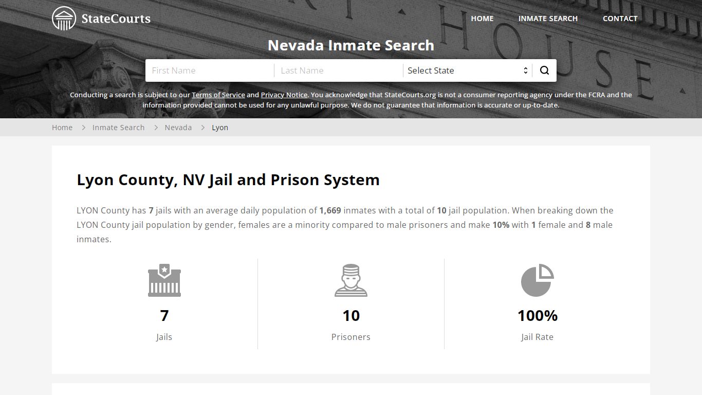 Lyon County, NV Inmate Search - StateCourts